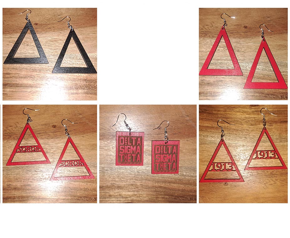 Wooden Delta Sigma Theta Earrings