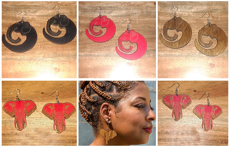 Wooden Delta Sigma Theta Earrings
